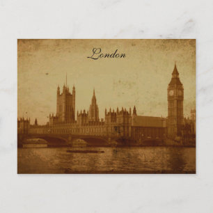 London River Thames and Parliament Briefkaart