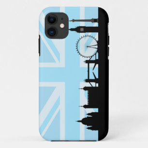 London Sites on Blue Union Jack Sky iPhone 11 Hoesje