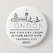 London Skyline | Aangepaste Button met sleuf (Voorkant)