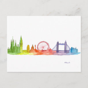 London skyline abstract art print briefkaart