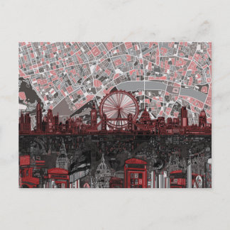 london skyline abstract briefkaart