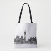 London Skyline Black & White Canvas tas (Voorkant)