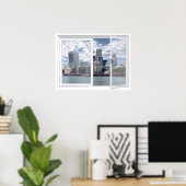 London Skyline City Uitzicht Fake Window Poster (Thuiskantoor)