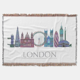 London Skyline Colored Buildings Deken