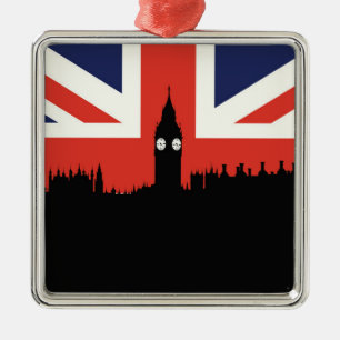 London Skyline De Britse vlag Metalen Ornament