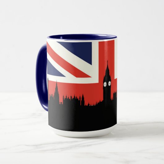 London Skyline | De Britse vlag Mok (Voorkant links)