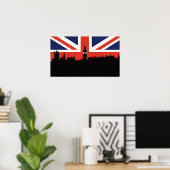 London Skyline | De Britse vlag Poster (Thuiskantoor)
