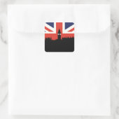 London Skyline | De Britse vlag Vierkante Sticker (Tas)