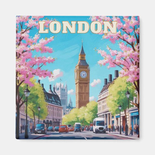 London Skyline Fridge Magnet – iconisch Brits souv Magneet (Voorkant)