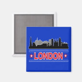 London Skyline Fridge Magnet Magneet (Voorkant / Achterkant)