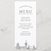 London Skyline | Menu Weddengebeurtenis (Voorkant)