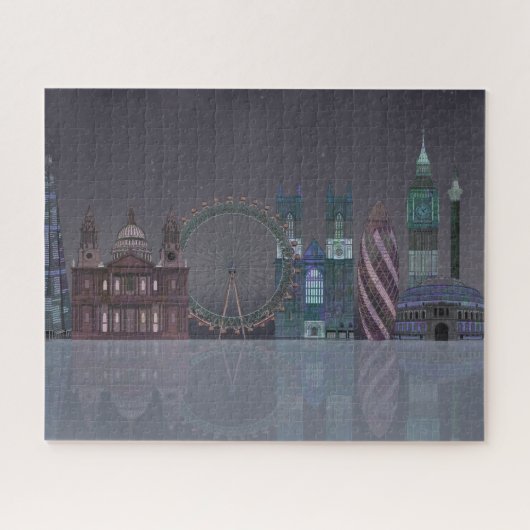 London Skyline Night Reflections Legpuzzel (Horizontaal)