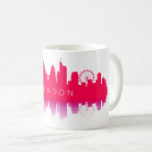 London Skyline Silhouette – Modern Red Koffiemok (Voorkant rechts)