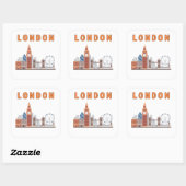 London Skyline Square Stickers (Feuille)