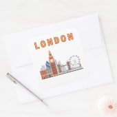 London Skyline Square Stickers (Enveloppe)