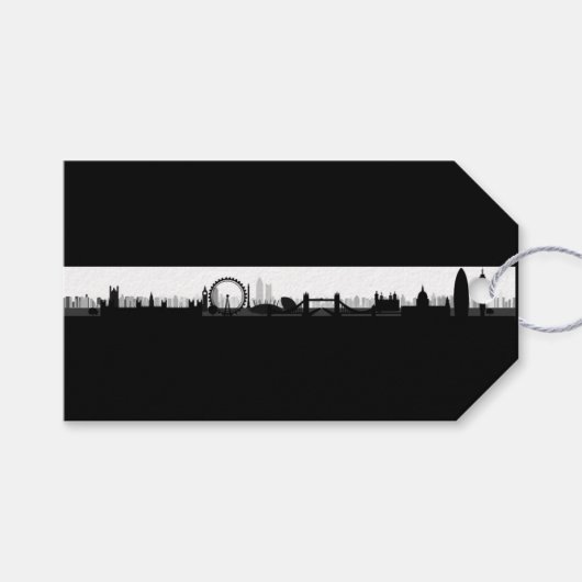 London Skyline Theme Gift Labels Cadeaulabel (Voorkant (Horizontaal))