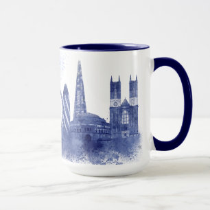London Skyline - Waterverf Blue Mok