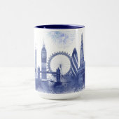 London Skyline - Waterverf Blue Mok (Midden)