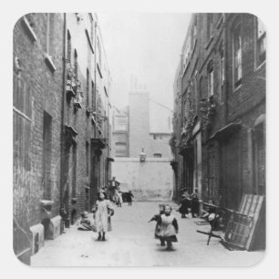 London Slums, 1899 Vierkante Sticker