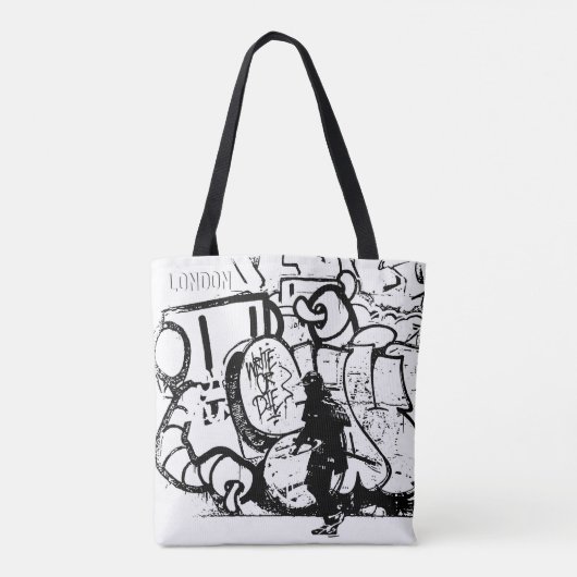 London Street Art Bag, Samurai, Creative Art Draagtas (Achterkant)