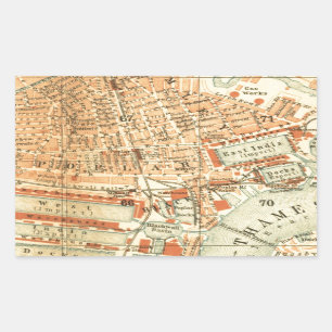  London Street Map Rechthoekige Sticker