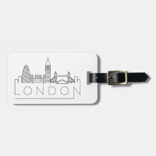 London Stylized Skyline Bagagelabel