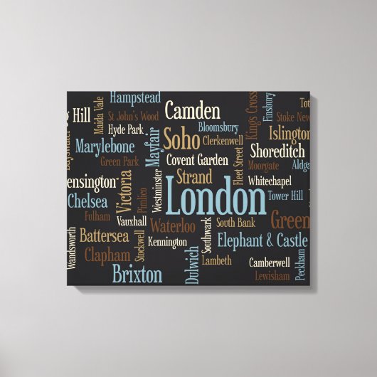 London Text Map Canvas Afdruk (Voorkant)