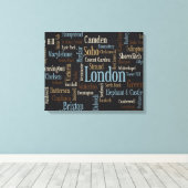 London Text Map Canvas Afdruk (Insitu (Houten vloer))