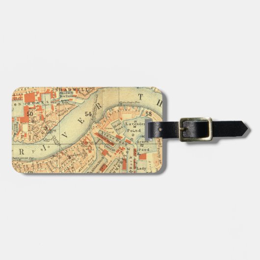 London Thames  Map Bagagelabel (Voorkant horizontaal)