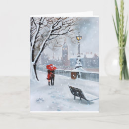London Thames wandeling met een romantisch stel Feestdagen Kaart