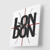 London Timezone Wall Clock Vierkante Klok (Hoek)