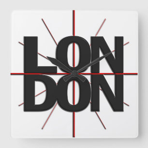 London Timezone Wall Clock Vierkante Klok