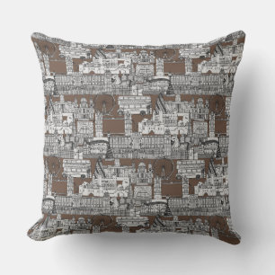 London toile mocha kussen