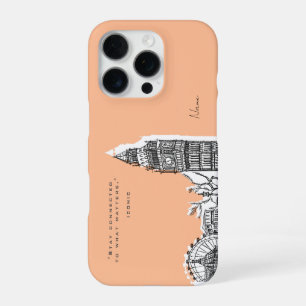 London Tone Sketch iPhone case 16 Pro Hoesje