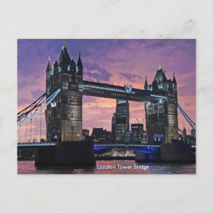 London Tower Bridge Sunset Briefkaart