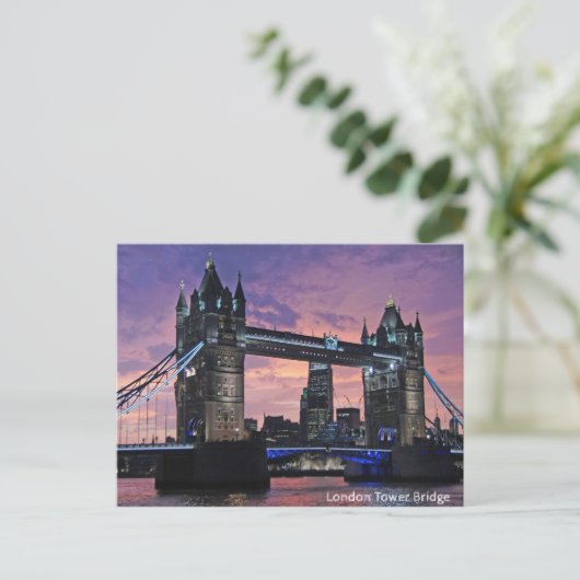 London Tower Bridge Sunset Briefkaart (Staand voorkant)