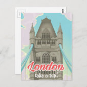 London Tower Bridge Travel poster Briefkaart (Voorkant / Achterkant)
