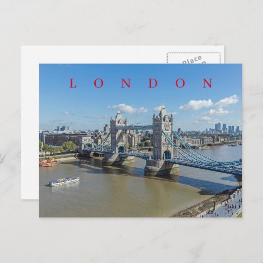 London Tower Bridge uitzicht briefkaart (Voorkant / Achterkant)