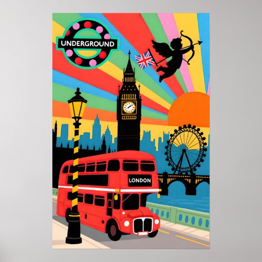 London Travel   Pop Art Poster (Voorkant)