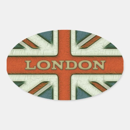 London UK Flag Ovale Sticker (Voorkant)