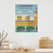 London, UK  Retro Travel Poster (Keuken)