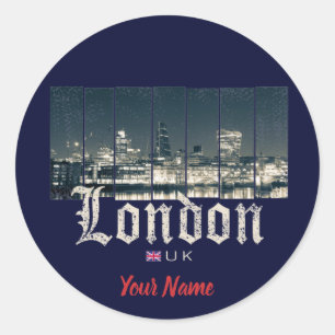 London Uk Skyline United Kingdom  Ronde Sticker