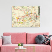 London Underground Railways Map Canvas Afdruk (Insitu (Woonkamer))