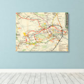 London Underground Railways Map Canvas Afdruk (Insitu (Houten vloer))