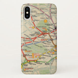 London Underground Railways Map iPhone X Hoesje