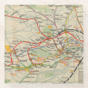 London Underground Railways Map Glazen Onderzetter
