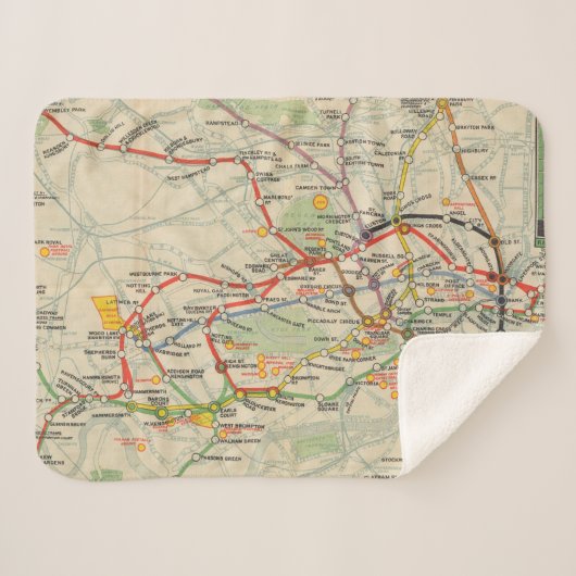 London Underground Railways Map Sherpa Deken (Voorkant (horizontaal))