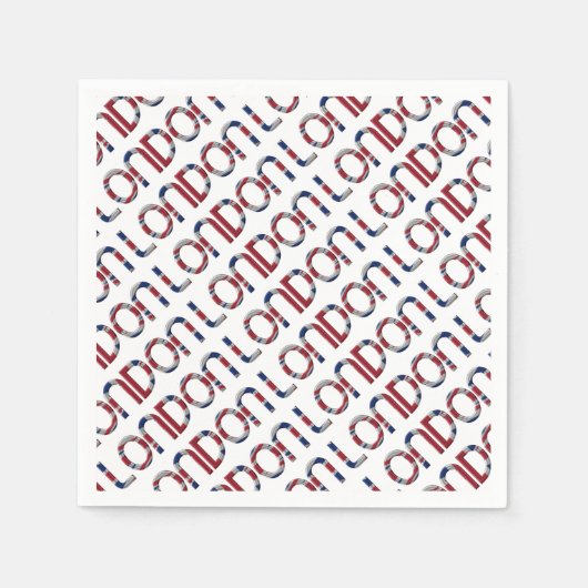 London Union Jack British Flag Typography Elegant Servetten (Voorkant)