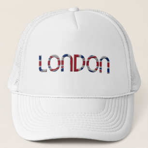 London Union Jack British Flag Typography Elegant Trucker Pet