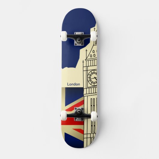 London Union Jack Flag Big Ben Skateboard (Voorkant)